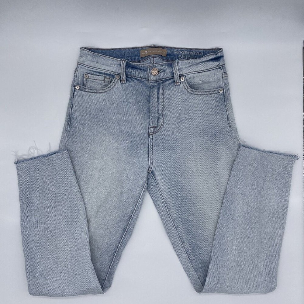 7 for all Mankind Women's Jeans The High Waist  Ankle Skinny Pre-Owned W15  L25
